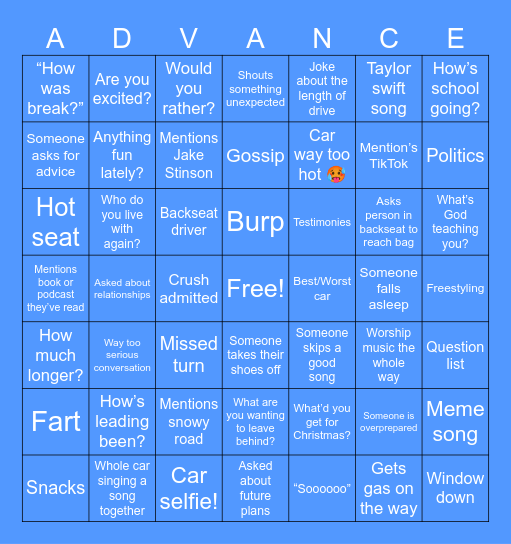 Team Leader Bingo Card