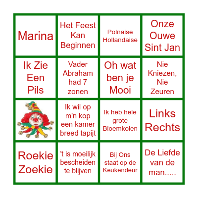 Carnavals Bingo kaart 2 Bingo Card