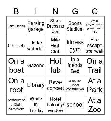 Sexy Bingo Card
