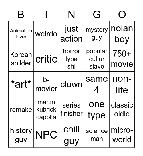 MOVİER TPES Bingo Card