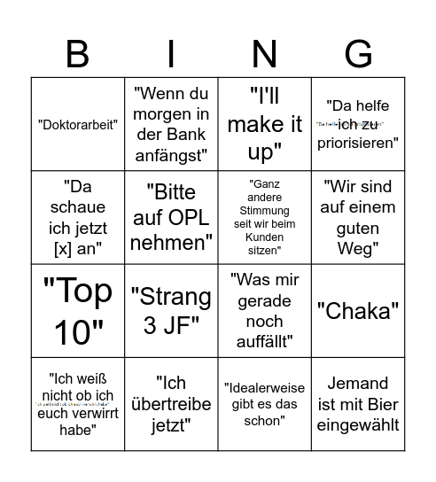 TGIF MDP Bingo Card