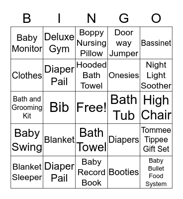 Lea's Baby Shower  Bingo Card
