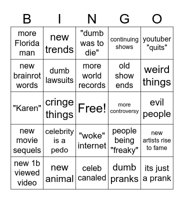 2025 Bingo Card