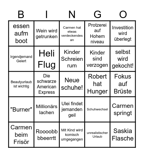 Geissens Bingo Card
