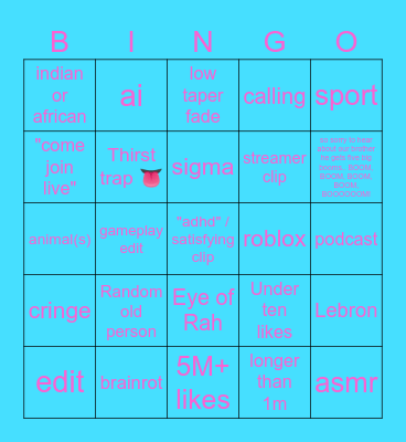 TikTok Bingo Card