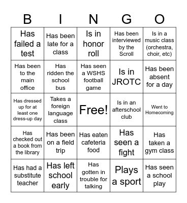 School Year So Far Bingo! Bingo Card