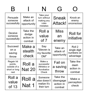 Alex Bingo Card