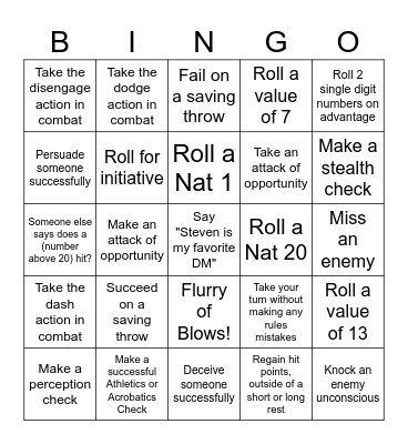 Austin Bingo Card