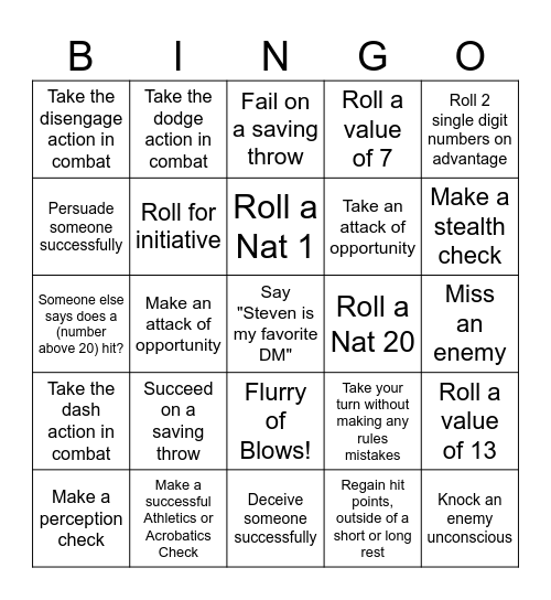Austin Bingo Card