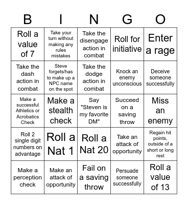 Alyssa Bingo Card