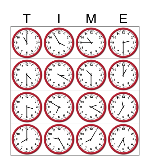TIME BINGO Card