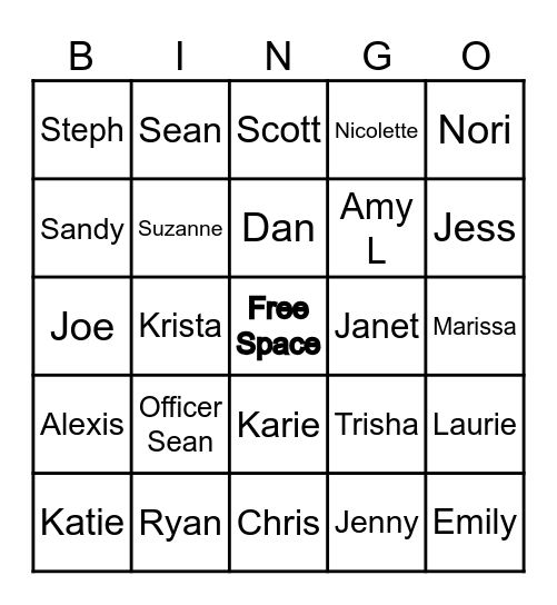 Walk Up Song Bingo Card