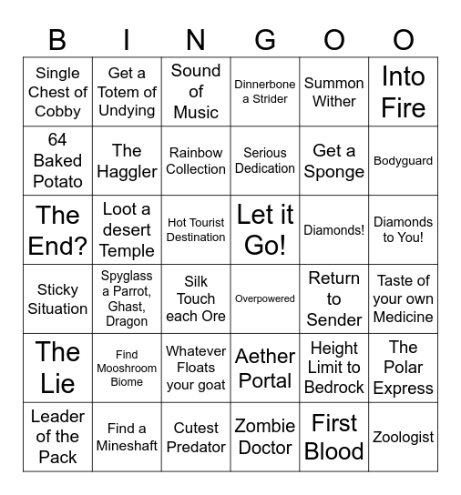 Bingo Bongo 2 Bingo Card