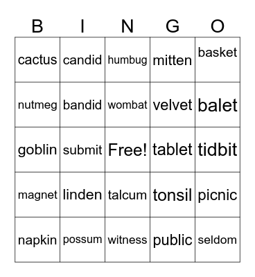 Bingo Card