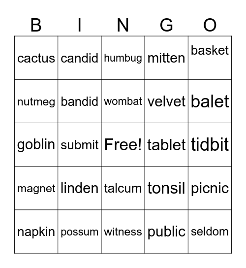 Bingo Card