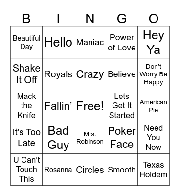 GrammySOY25 Bingo Card