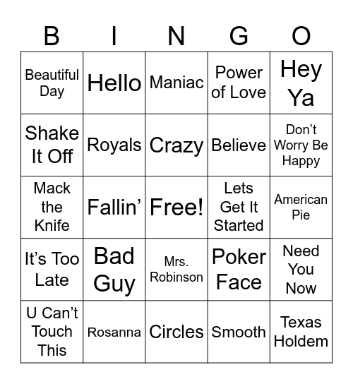 GrammySOY25 Bingo Card