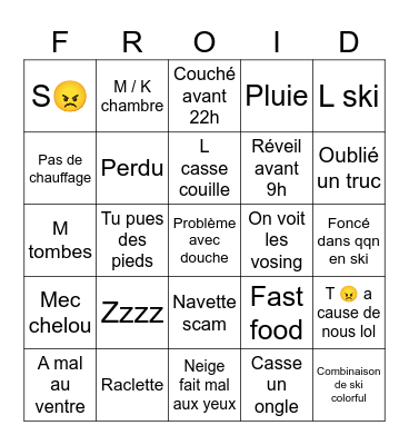 Y fai froi (skiiiiiiiii) Bingo Card
