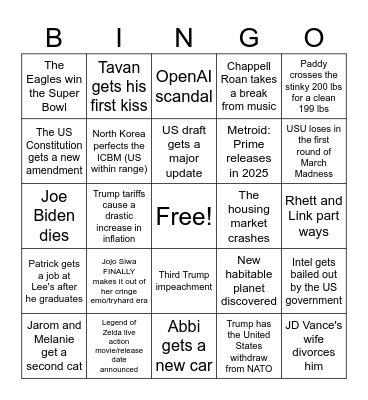 Abbi's Board Bingo Card