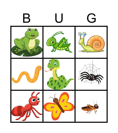 Critter Bingo Card