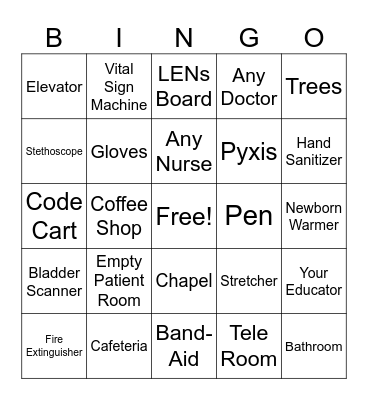 Orientation BINGO Card