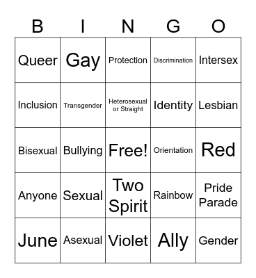 SOGI BINGO Card