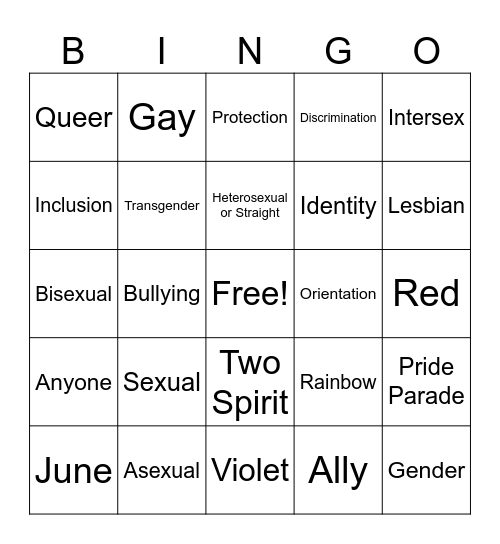 SOGI BINGO Card