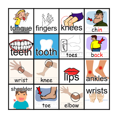 FFF BODY PARTS  2 Bingo Card