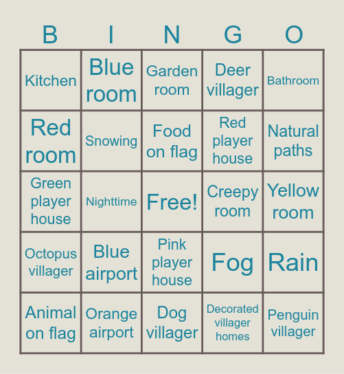 Dream Address Bingo! Bingo Card