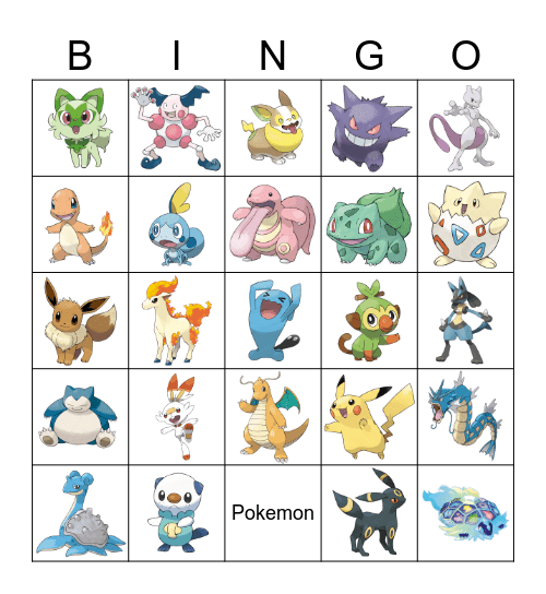 Pokemon Bingo Card