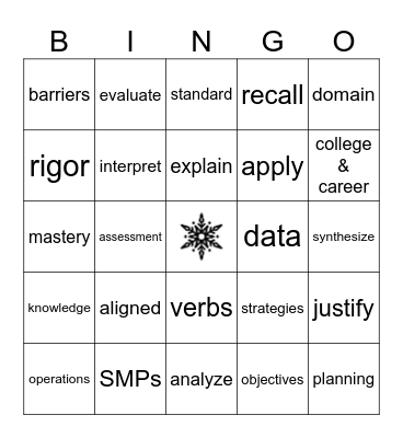 Standards Wonderland Bingo Card