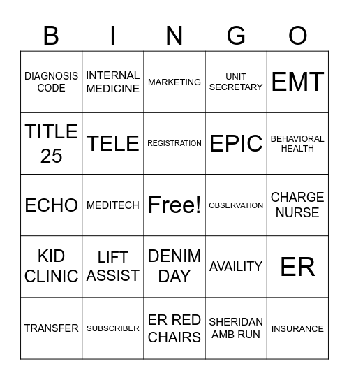 PT ACCESS BINGO Card