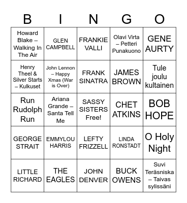 MUSIC! MUSIC! MUSIC! Bingo Card