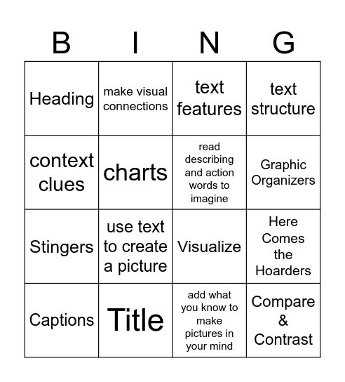 VISUALIZE (NF) Bingo Card