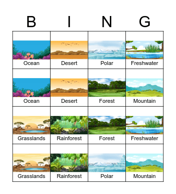 Habitat Bingo Card