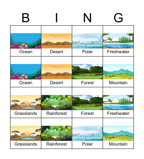 Habitat Bingo Card