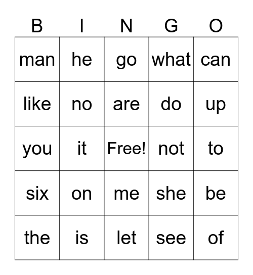 Kinder Bingo Card