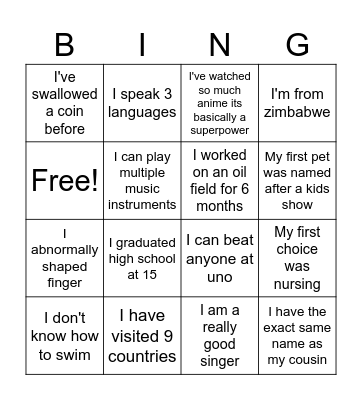 NSBE Winter Social Bingo Card