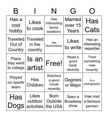 TLF Meet and Greet Bingo Card