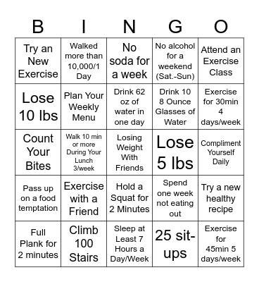 January 27-31, 2025 Bingo Card