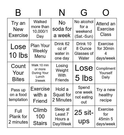 January 27-31, 2025 Bingo Card