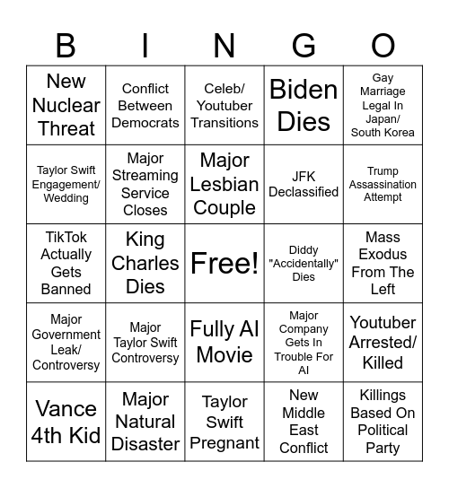 2025 Bingo Card