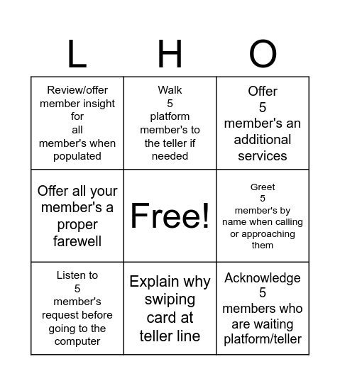 Back To Basics Bingo Card