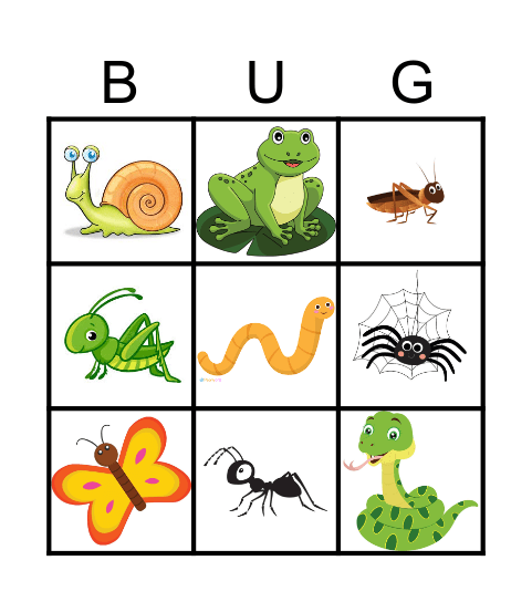 Critter Bingo Card