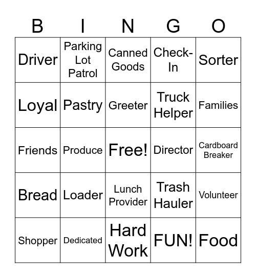 The Giving Point Bingo! Bingo Card