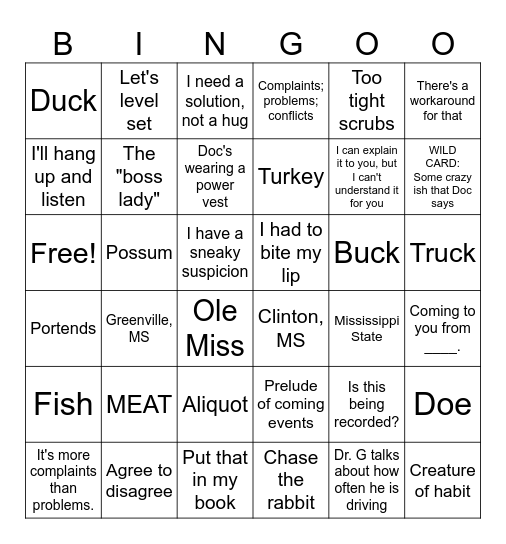 The "Land of Lincoln" Bingo Card