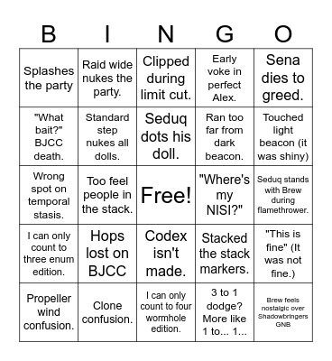 WOT TEA Bingo Card