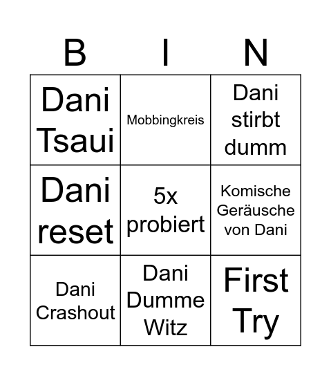 Dani Elden Rings Bingo Card