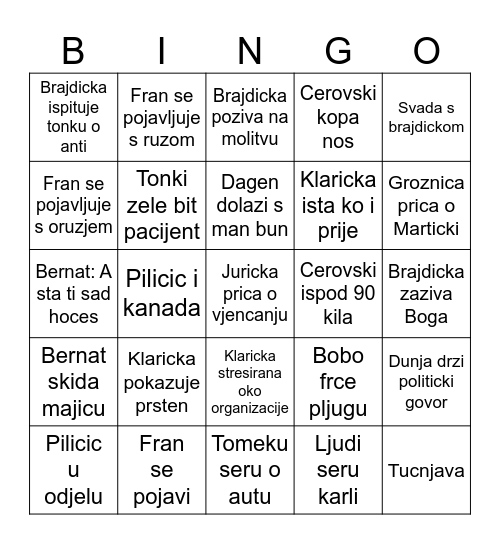 10. Godisnjica Bingo Card