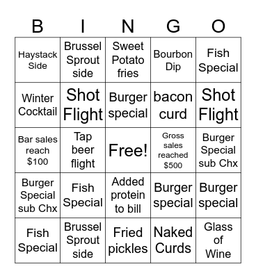Brick's Bingo Card